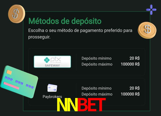 O cassino NNbet oferece uma grande variedade de métodos de pagamento